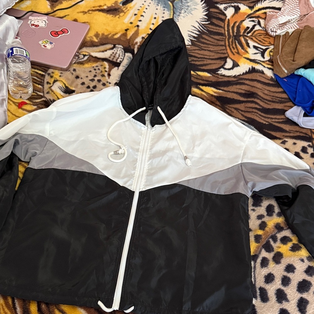 SHEIN Black & White Windbreaker - Never Worn